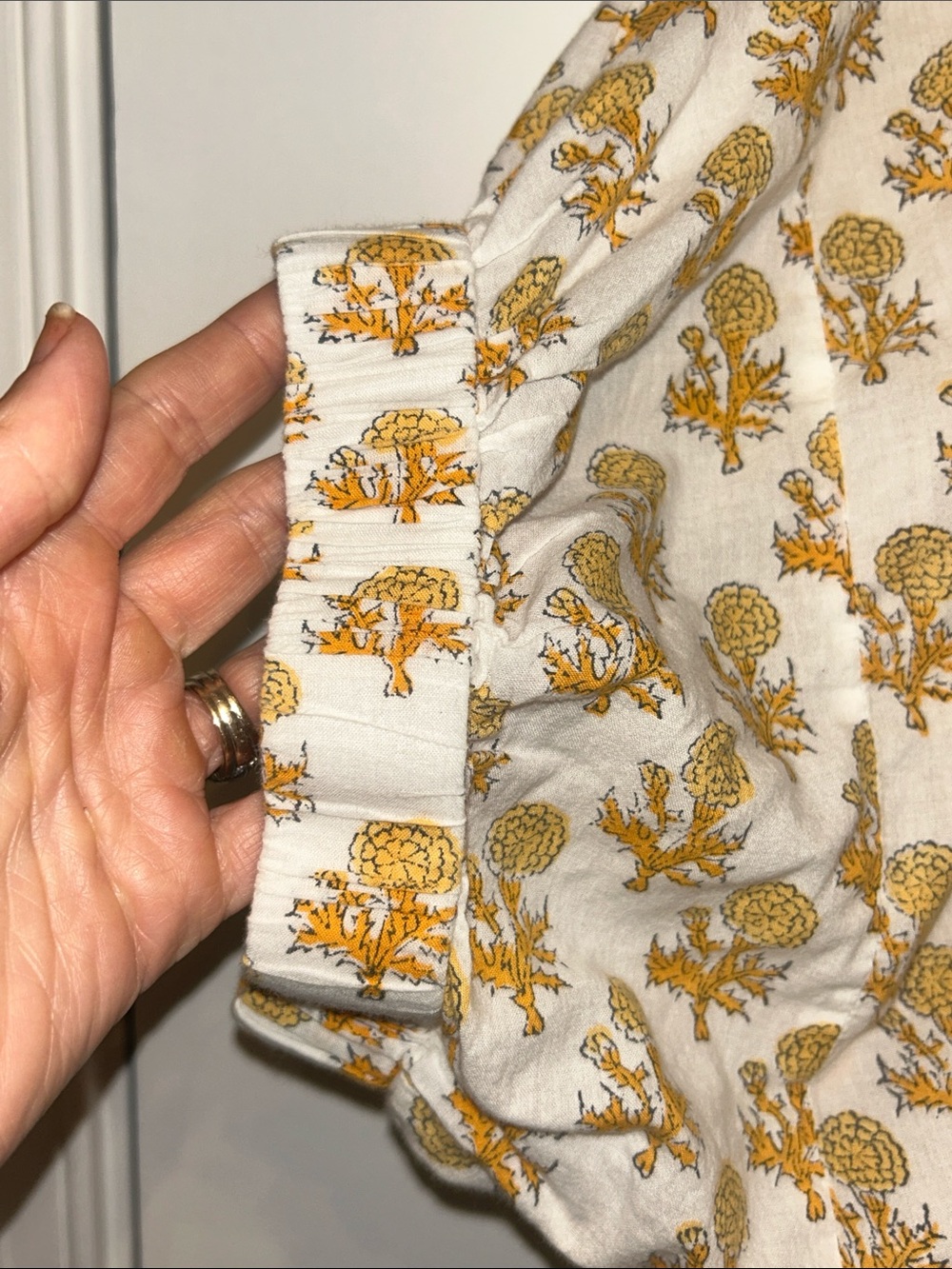 Emerson Fry Little Marigolds Mandarin Collar Organic Top - Picture 9 of 14